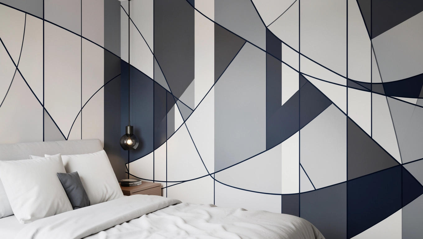 Abstrakcyjne fototapety geometryczne do sypialni