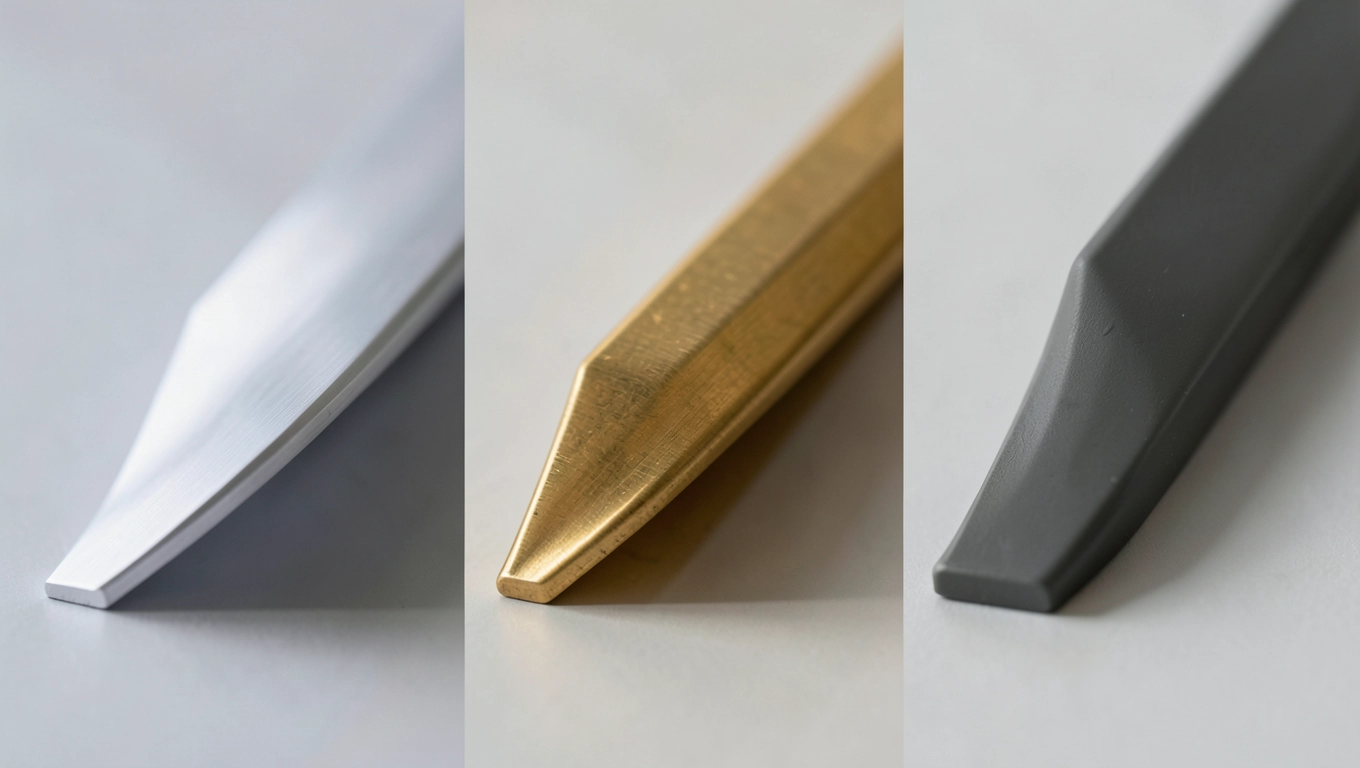 Aluminium anodowane A85 vs mosiądz i PVC porównanie profili schodowych
