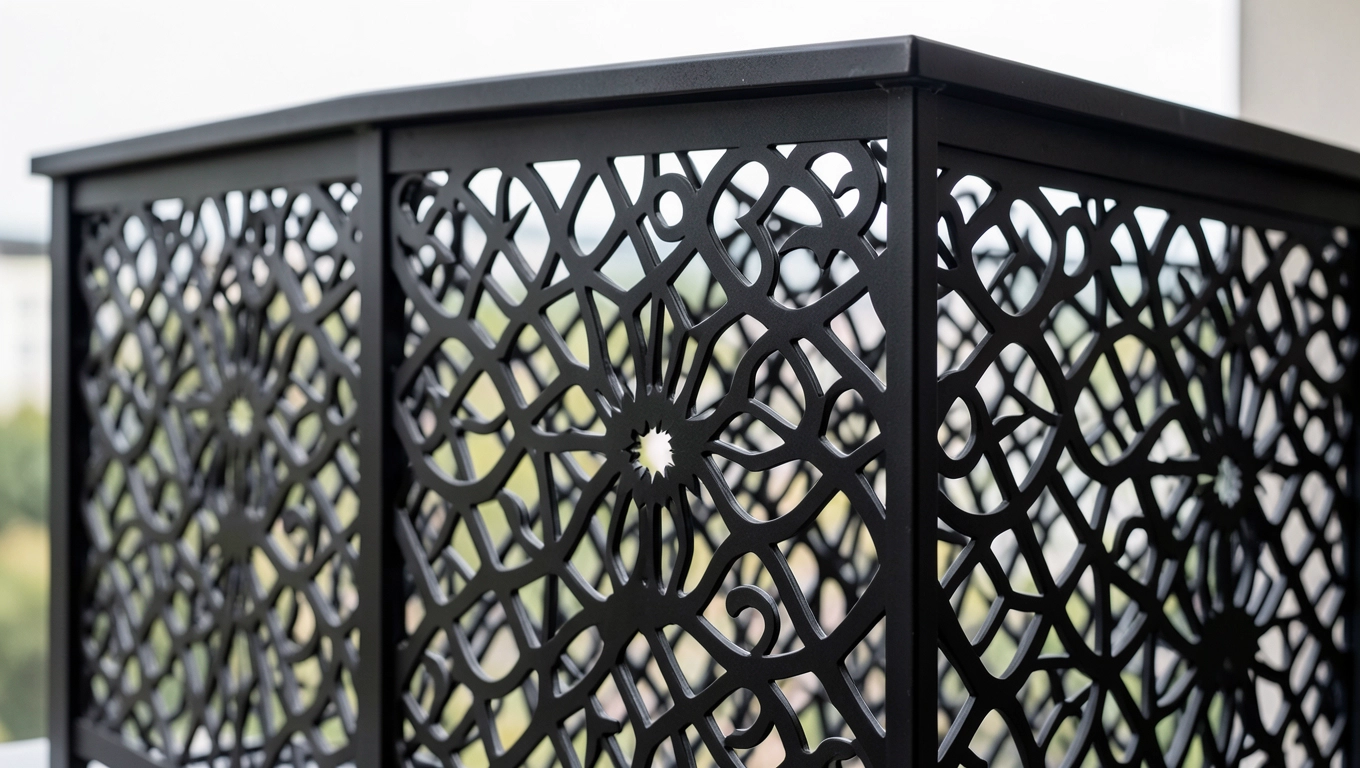 Ażurowe balustrady stalowe z cięciem laserowym