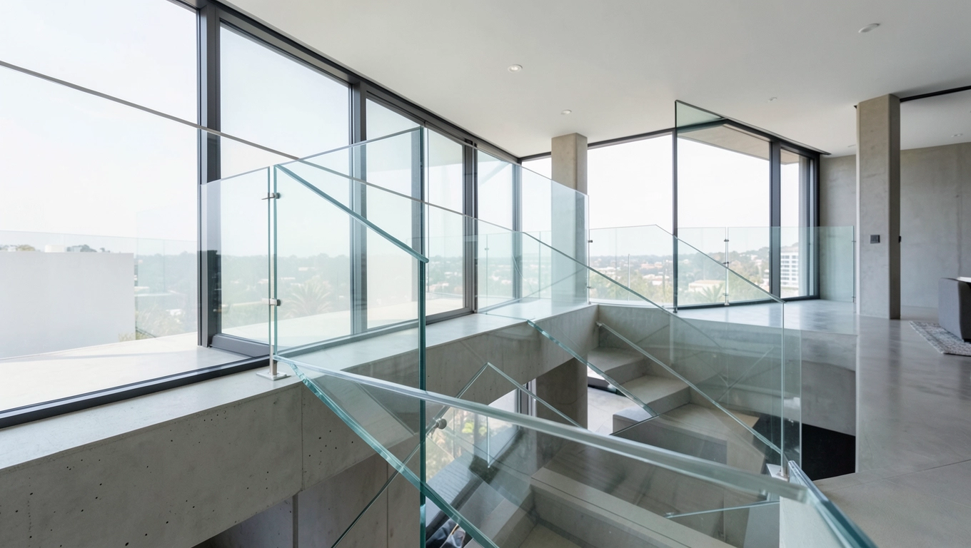 Balustrada plexiglas na schodach i balkonach