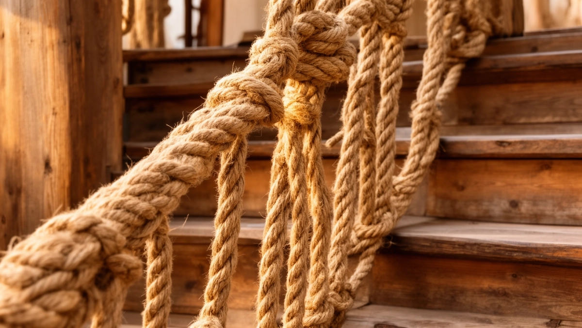 Balustrada z liny jutowej