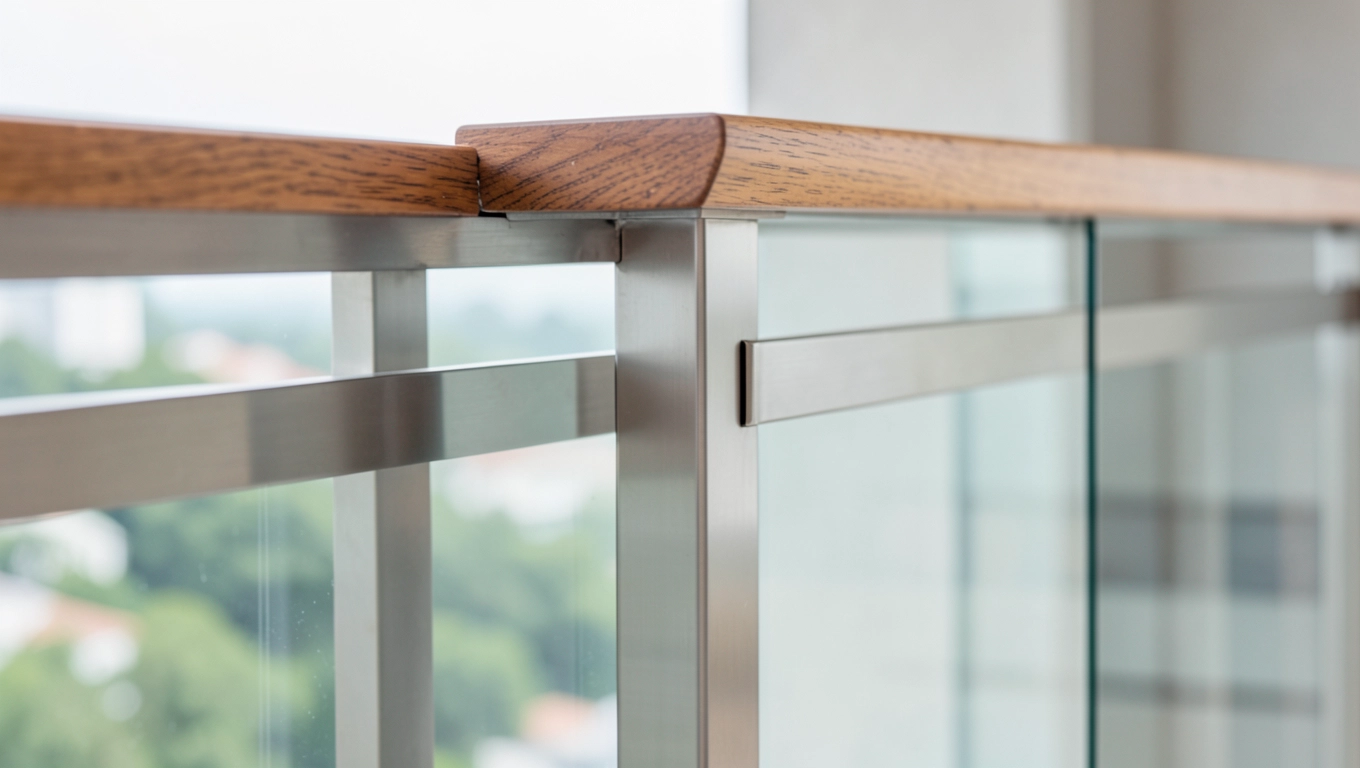 Balustrady stalowe z drewnem i szkłem Radom