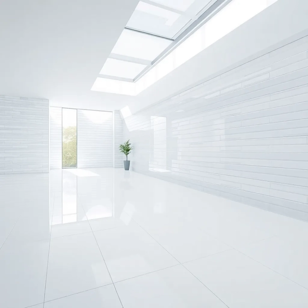 Białe płytki podłogowe z polyskiem