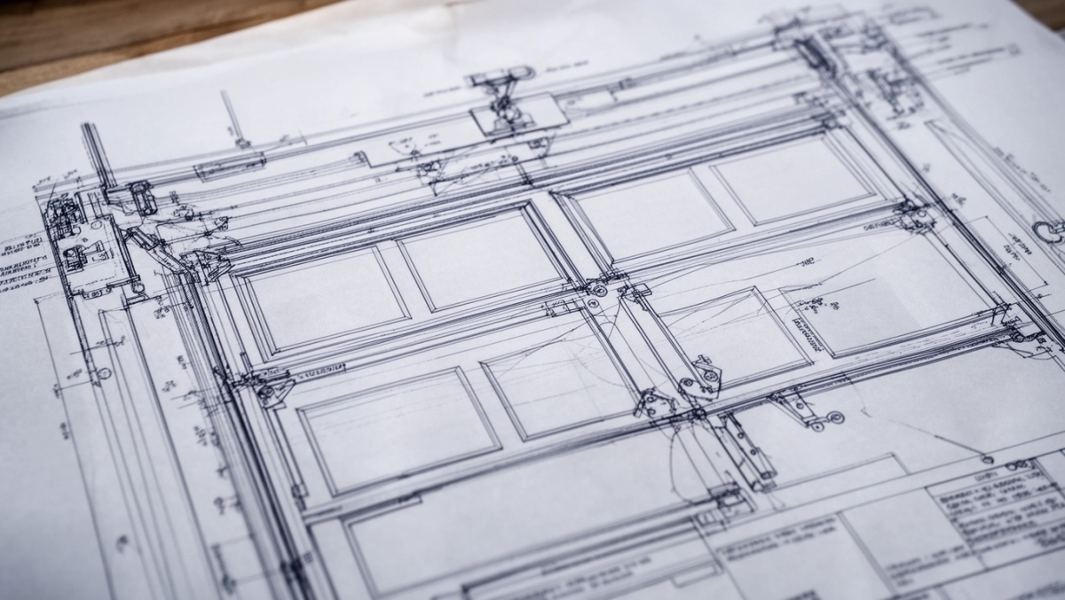 brama garażowa rysunek techniczny