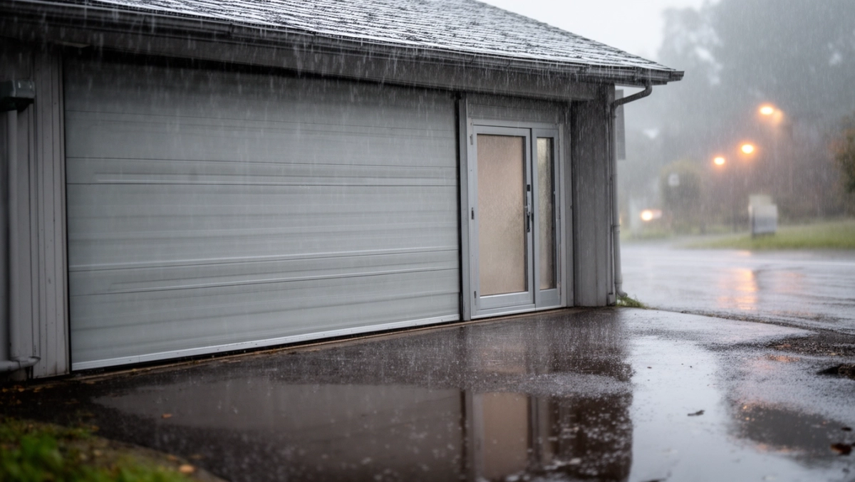 Brama garażowa uchylna z drzwiami przejściowymi