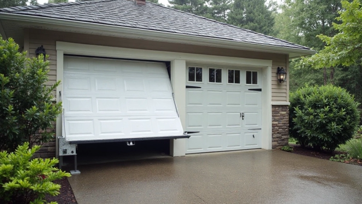 Brama garażowa uchylna z drzwiami