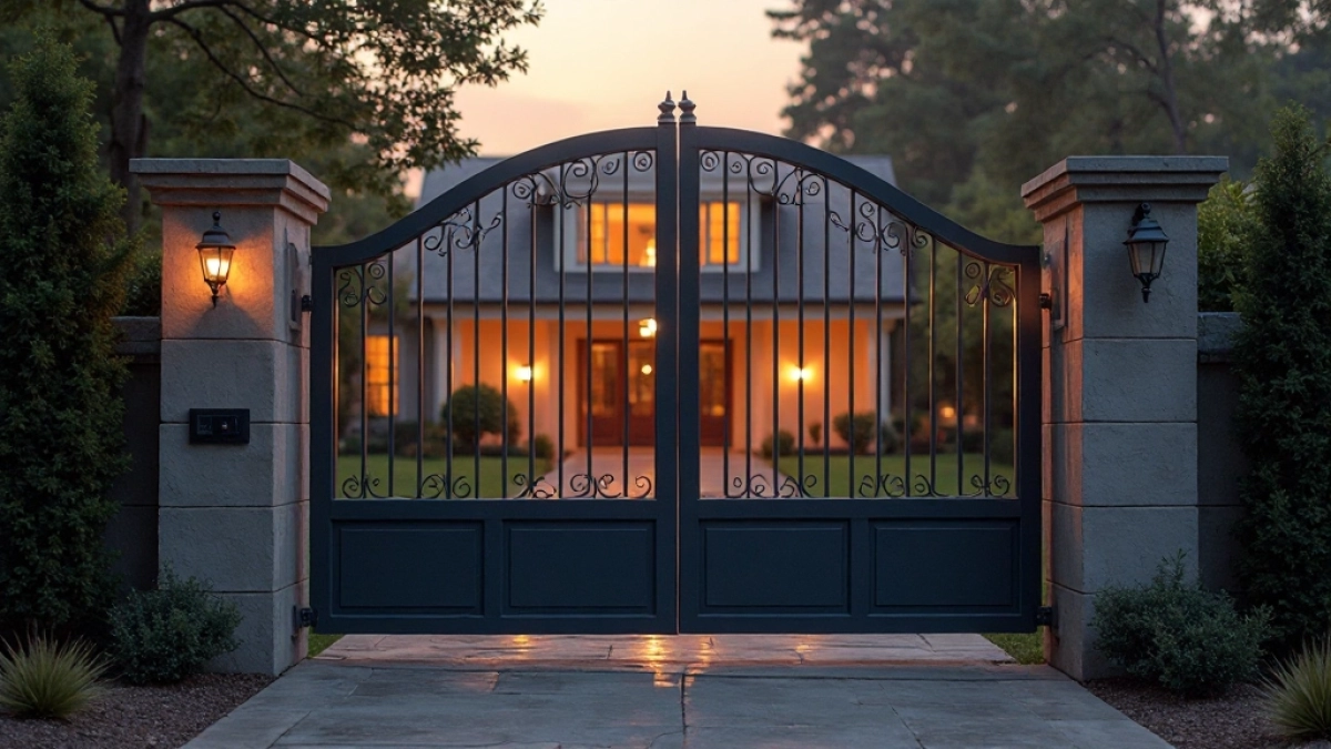 Brama wjazdowa dwuskrzydłowa z napędem