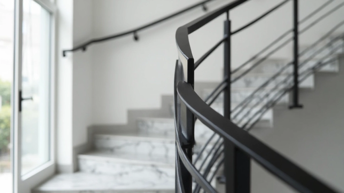 Czarna balustrada schodowa