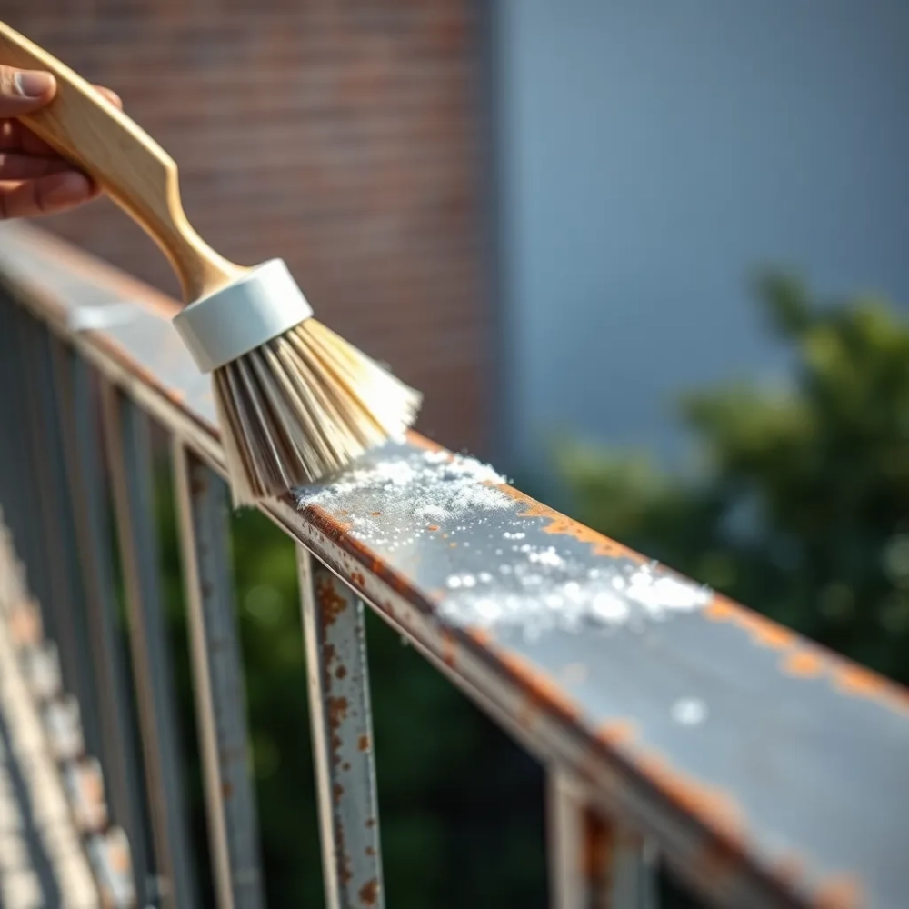 Czyszczenie balustrady metalowej