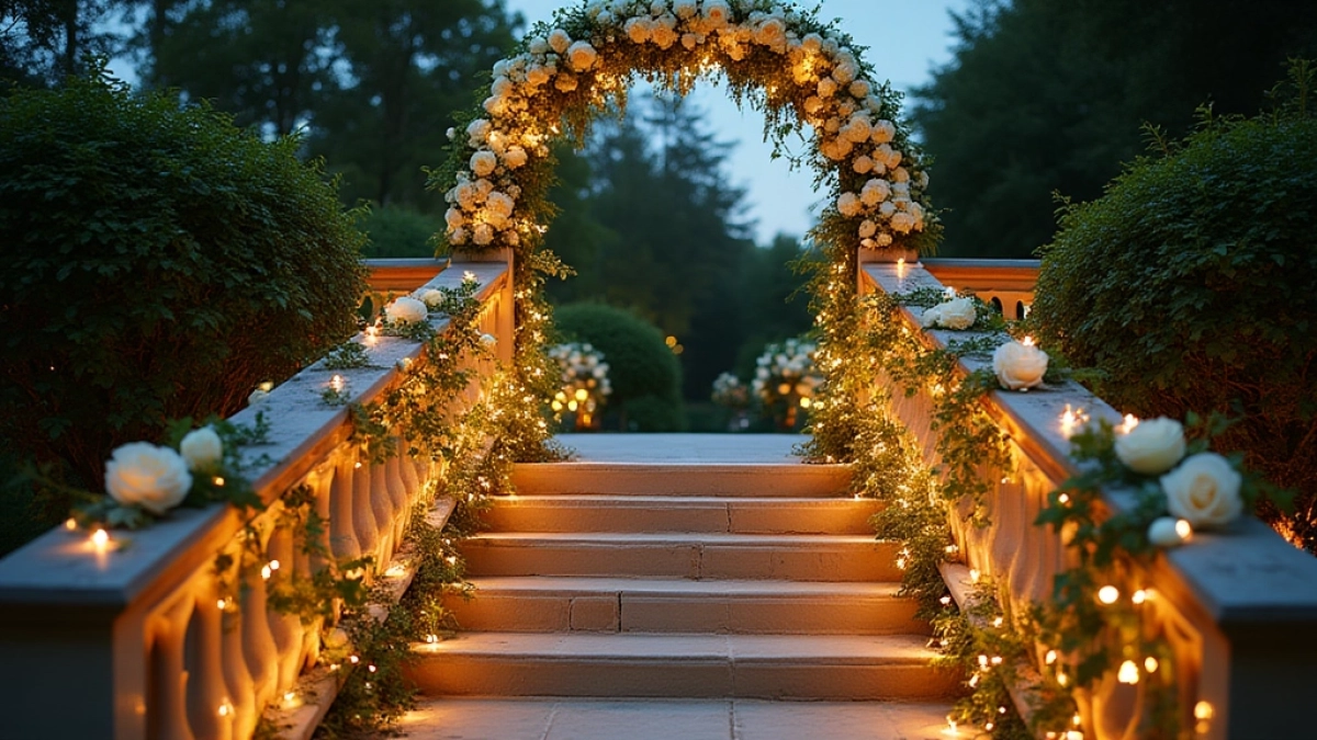 dekoracja balustrady na wesele