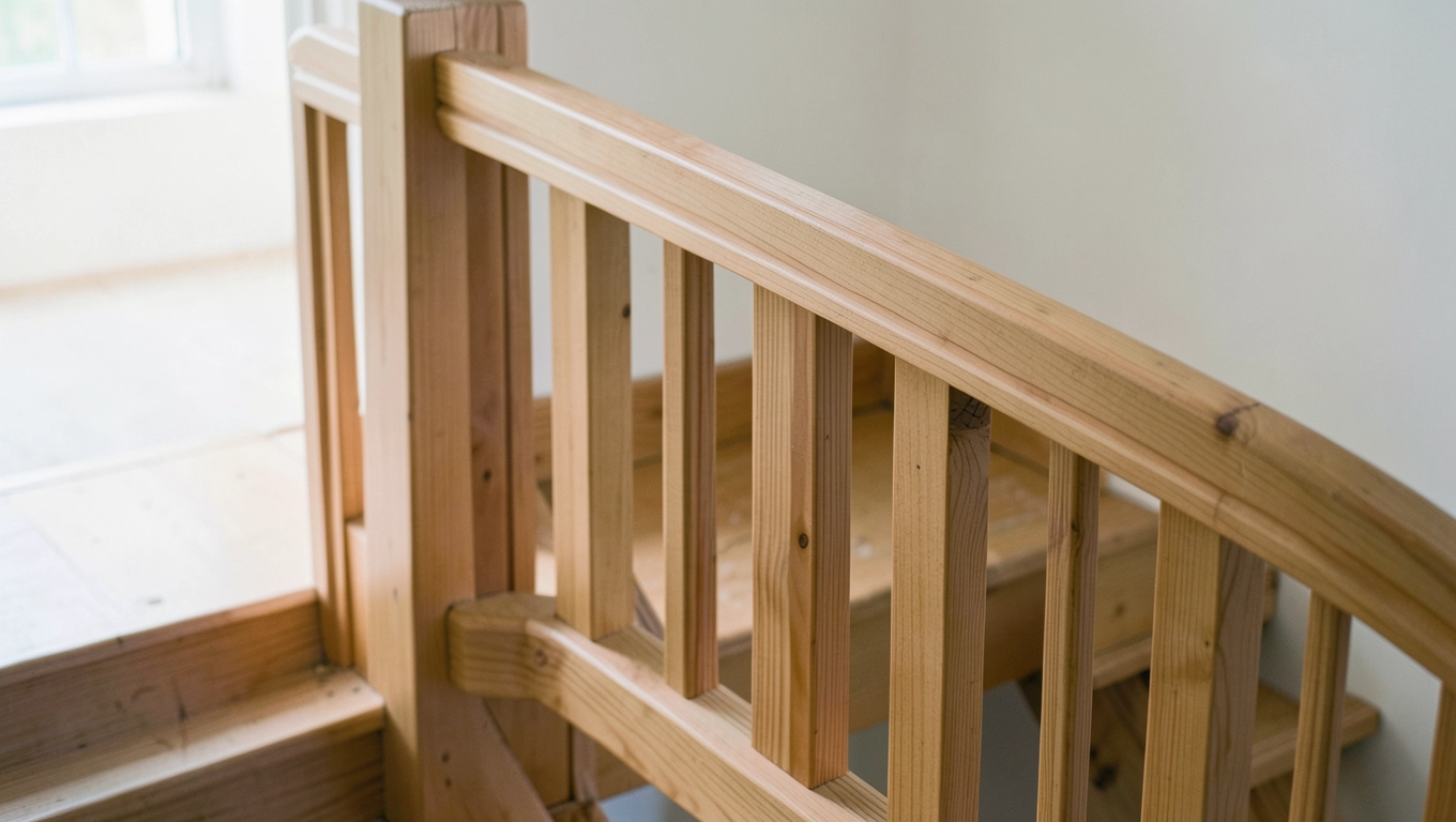 DIY drewniana poręcz schodowa