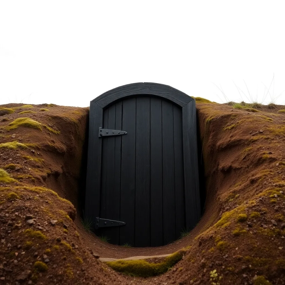 Drzwi do piwnicy ziemianki