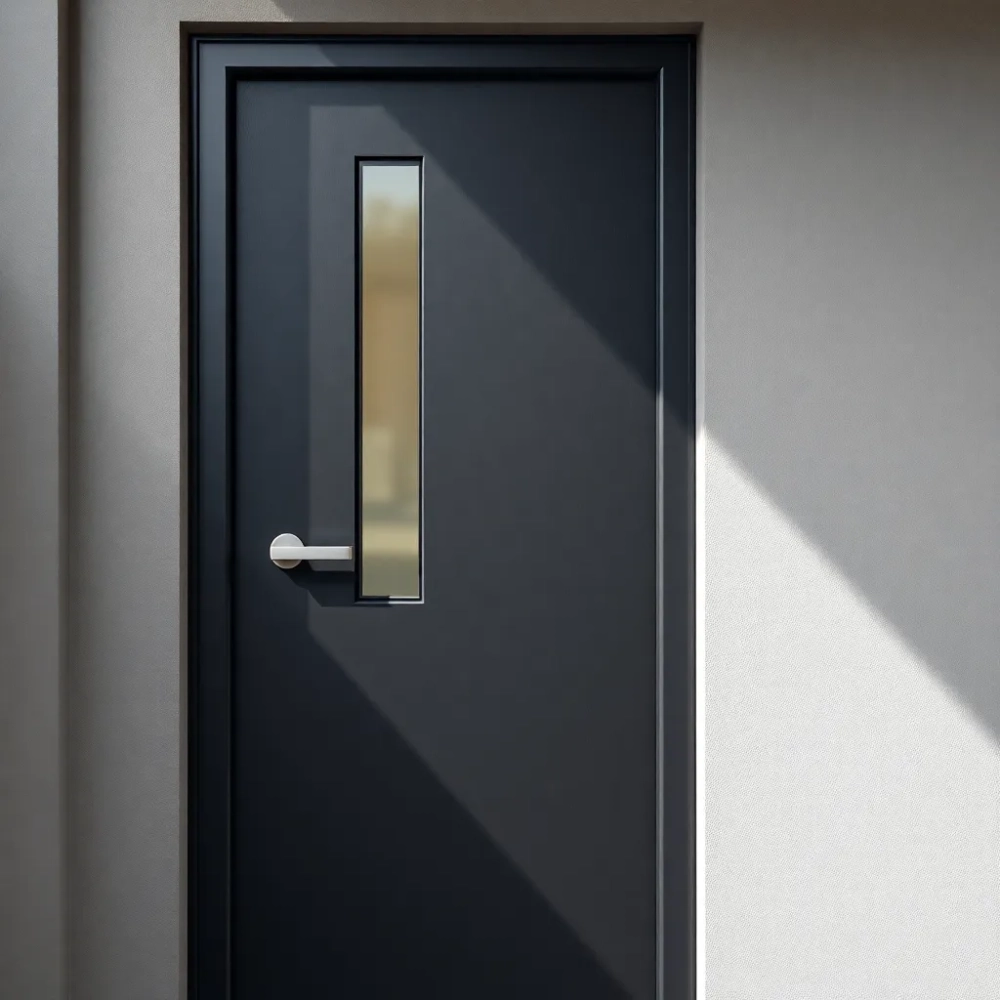 Drzwi zewnętrzne antracyt z szybą