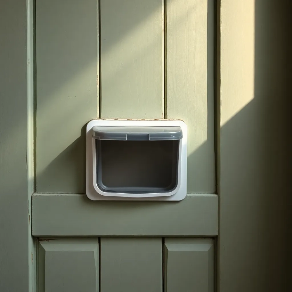 Drzwiczki dla kota w drzwiach