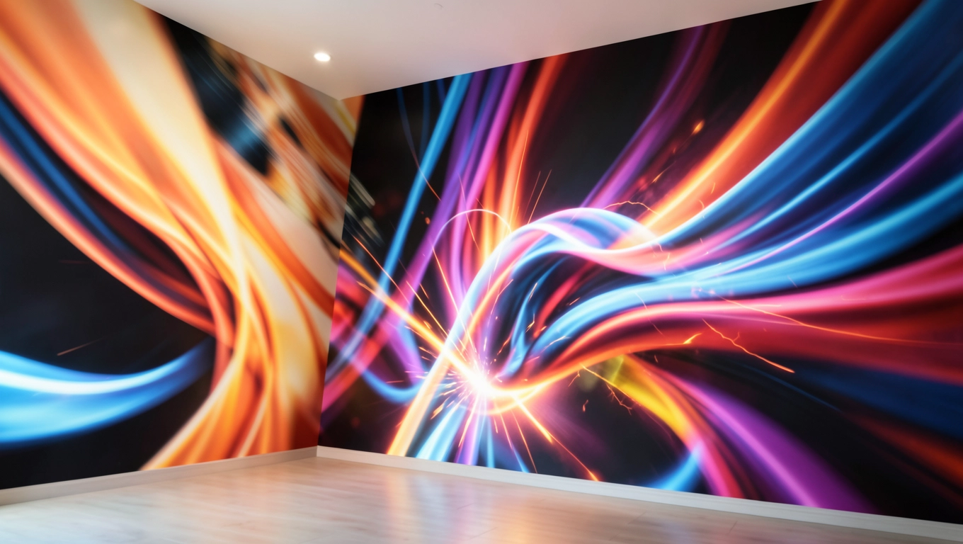 Dynamika tańca w fototapecie na skosach