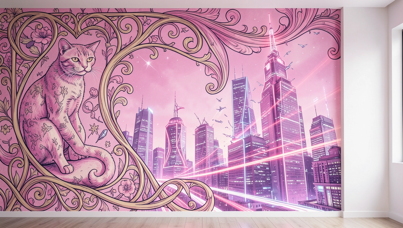 Eklektyczne fototapety dla dziewcząt