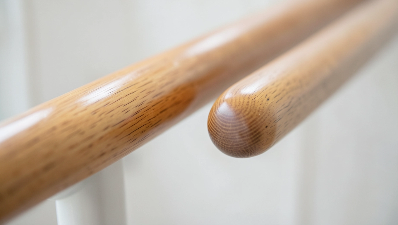 Ergonomia chwytu poręczy drewnianej nakładanej