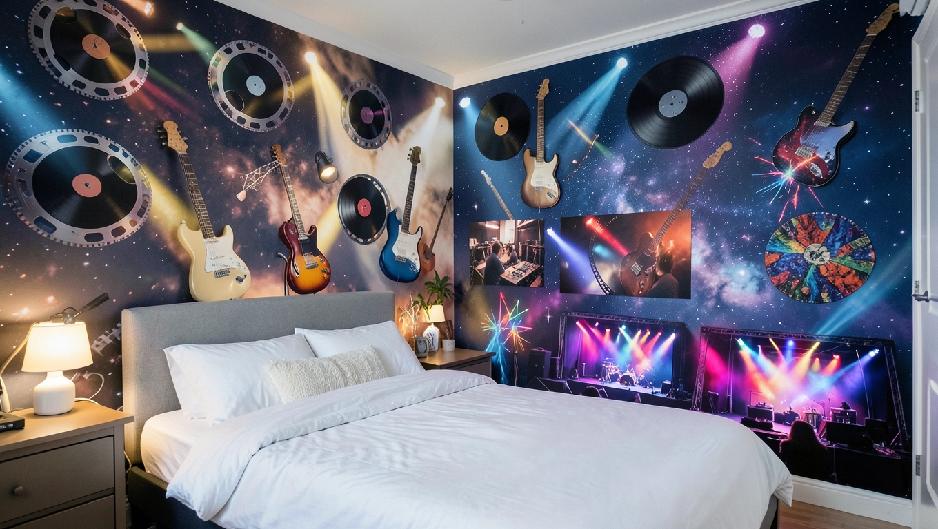 Filmowe i muzyczne fototapety dla dziewczyny