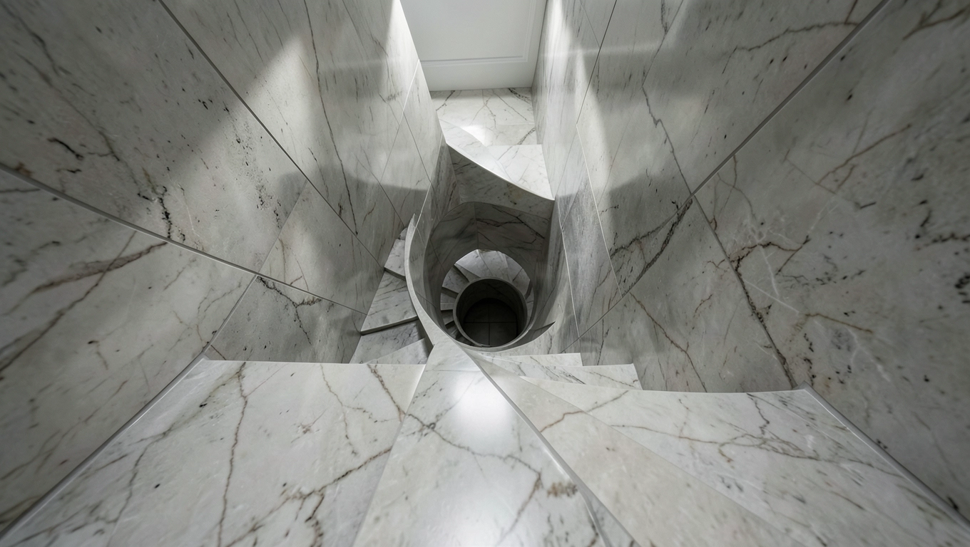 Fototapeta na podłogę z kręconymi schodami