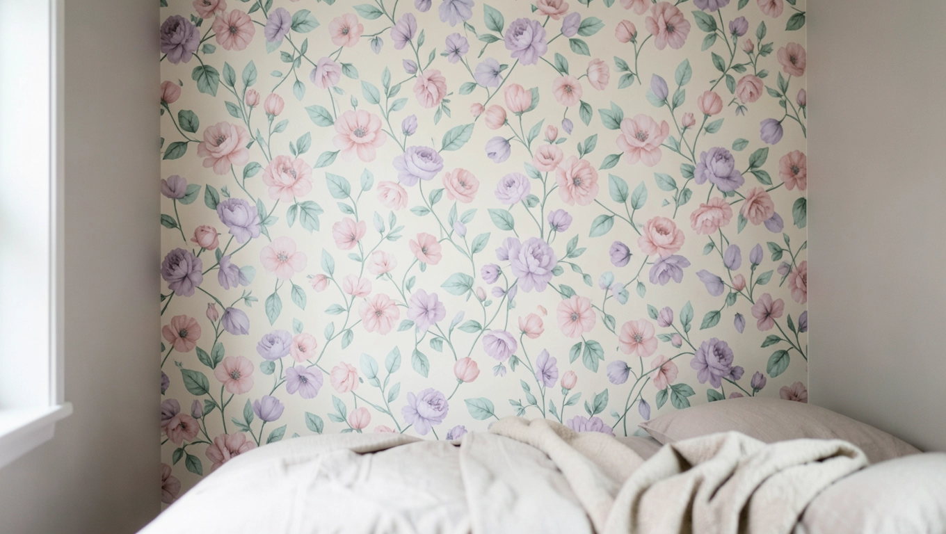Fototapety kwiatowe w pastelach do sypialni