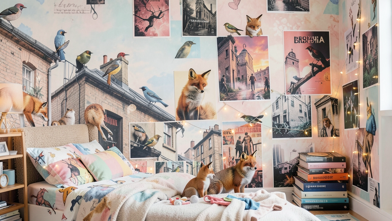 Fototapety łączące style dla pokoju nastolatki