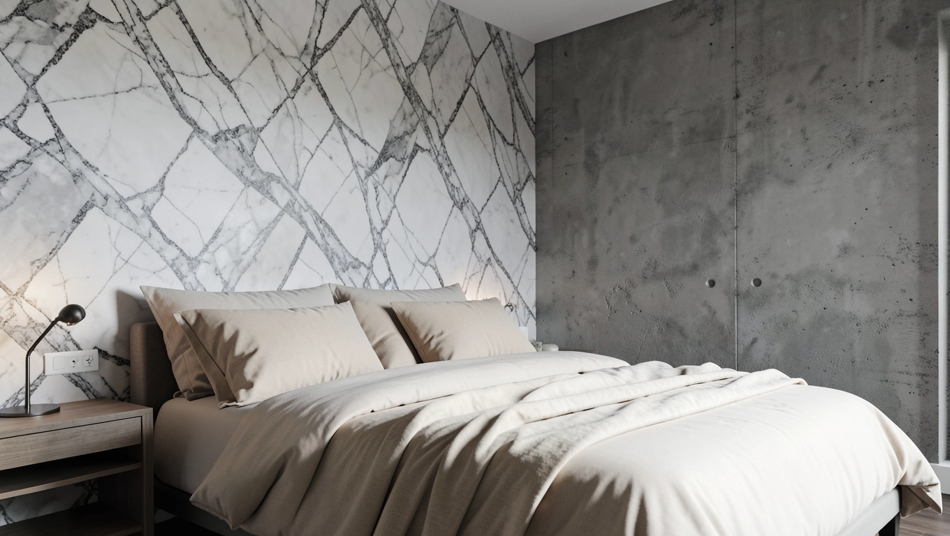 Fototapety marmurowe i betonowe do sypialni