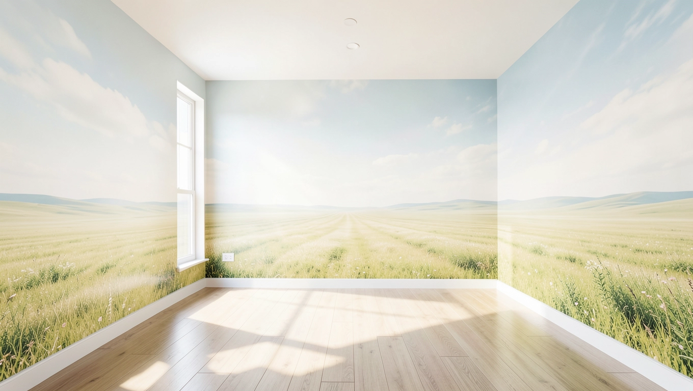 Fototapety optycznie powiększające ciasny salon