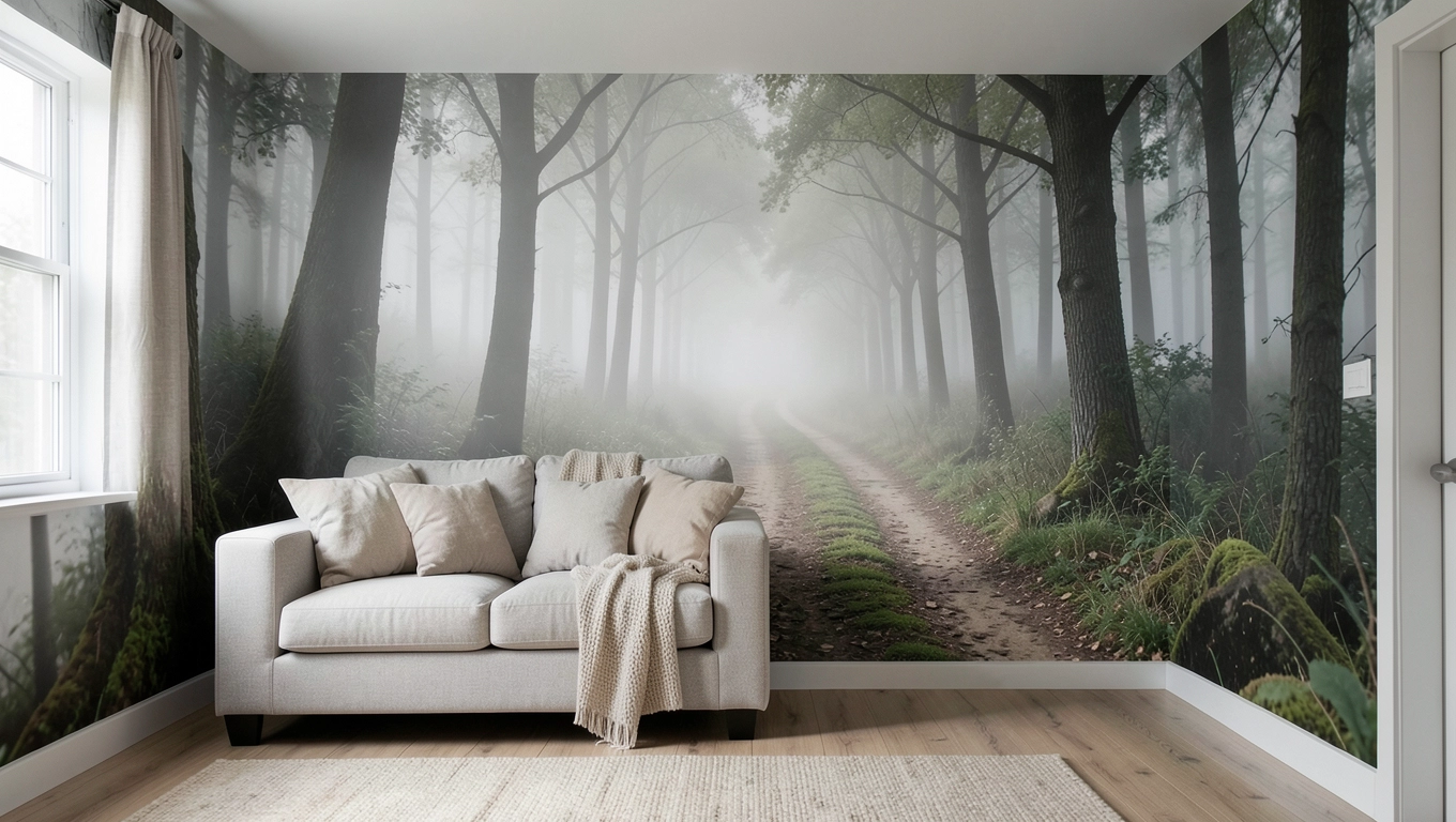 Fototapety z perspektywą w małym salonie