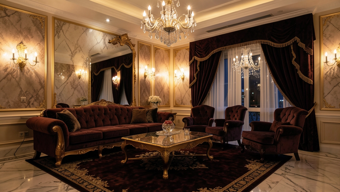 Glamour fototapety do salonu