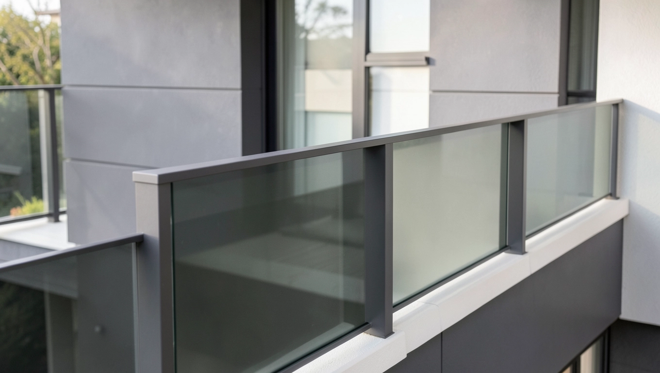 Grafitowe szkło w balustradach