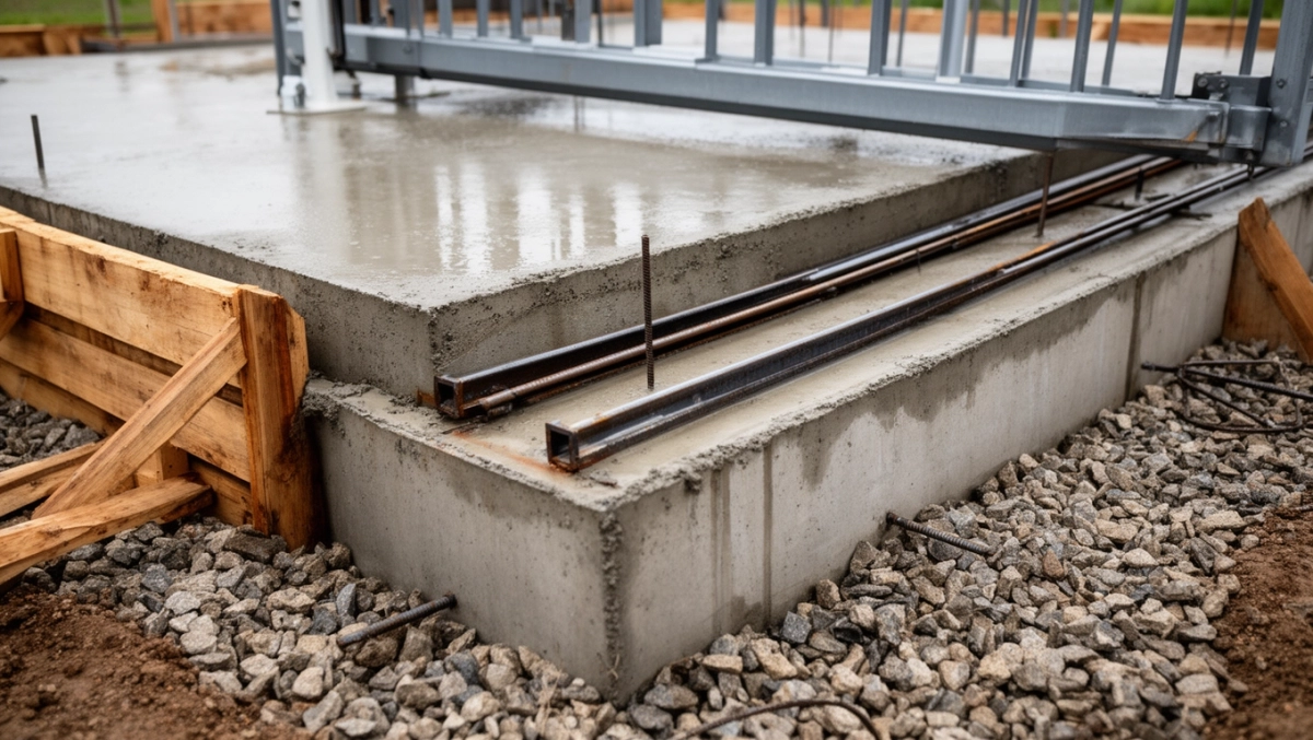 jak zrobić fundament pod bramę przesuwną