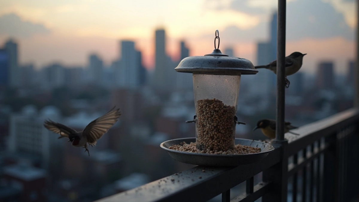 Karmnik dla ptaków na balustradę
