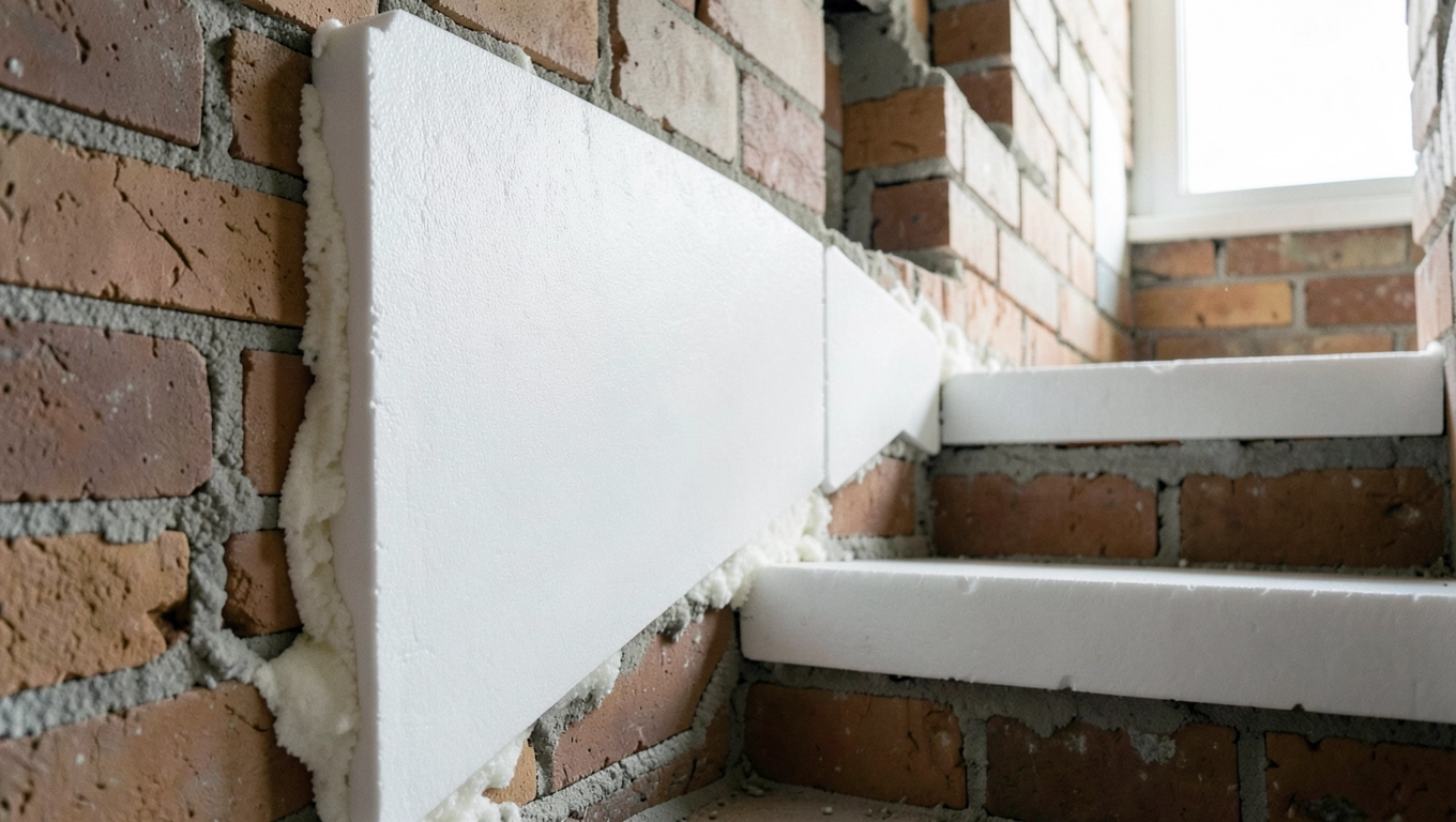 Klejenie styropianu na ściany klatki schodowej