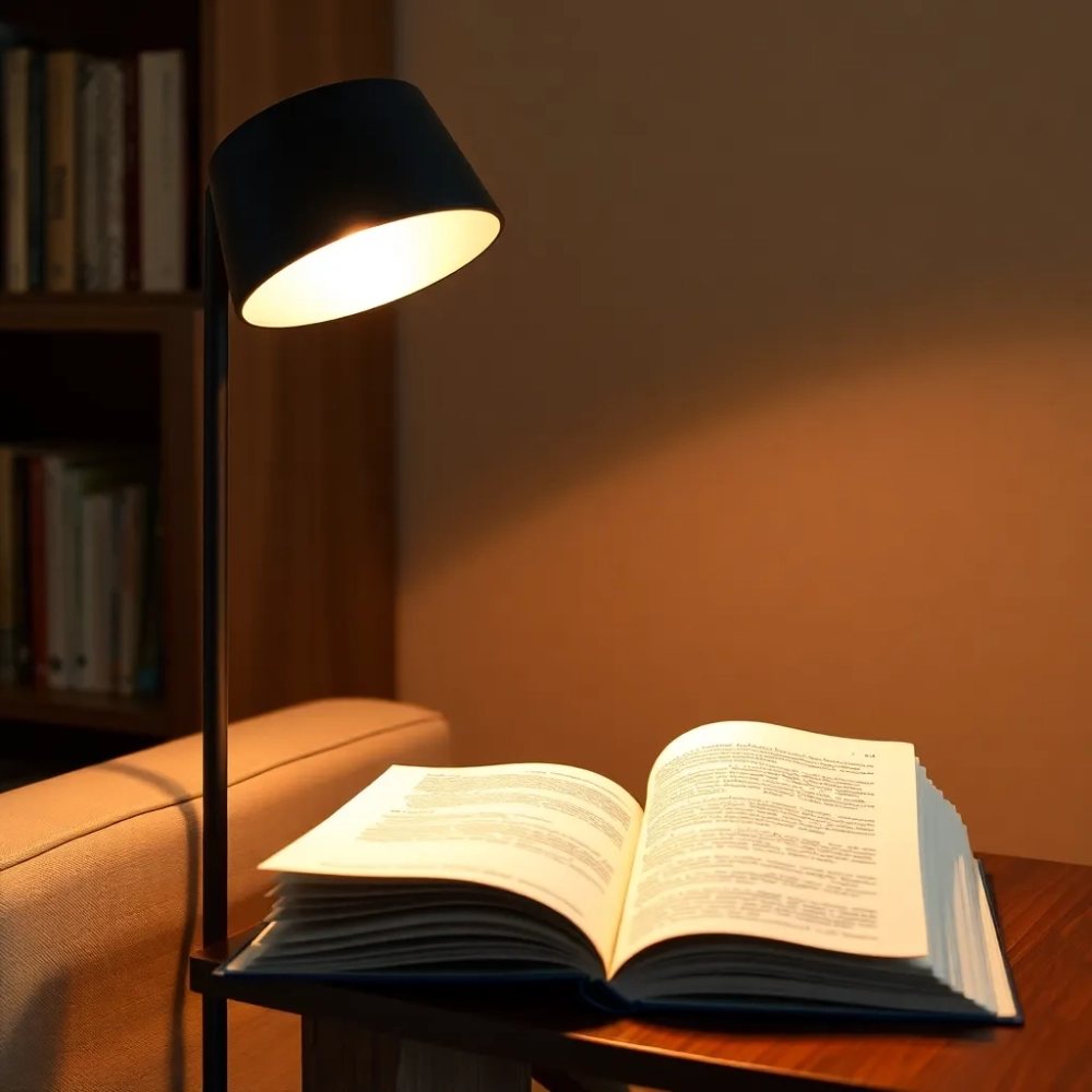 Lampa podłogowa do czytania czarna