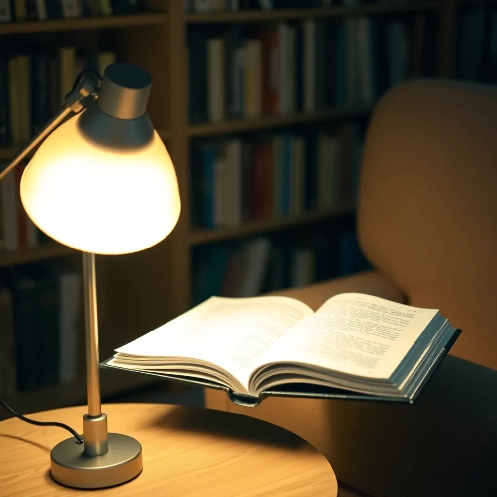 Lampa podłogowa do czytania regulowana