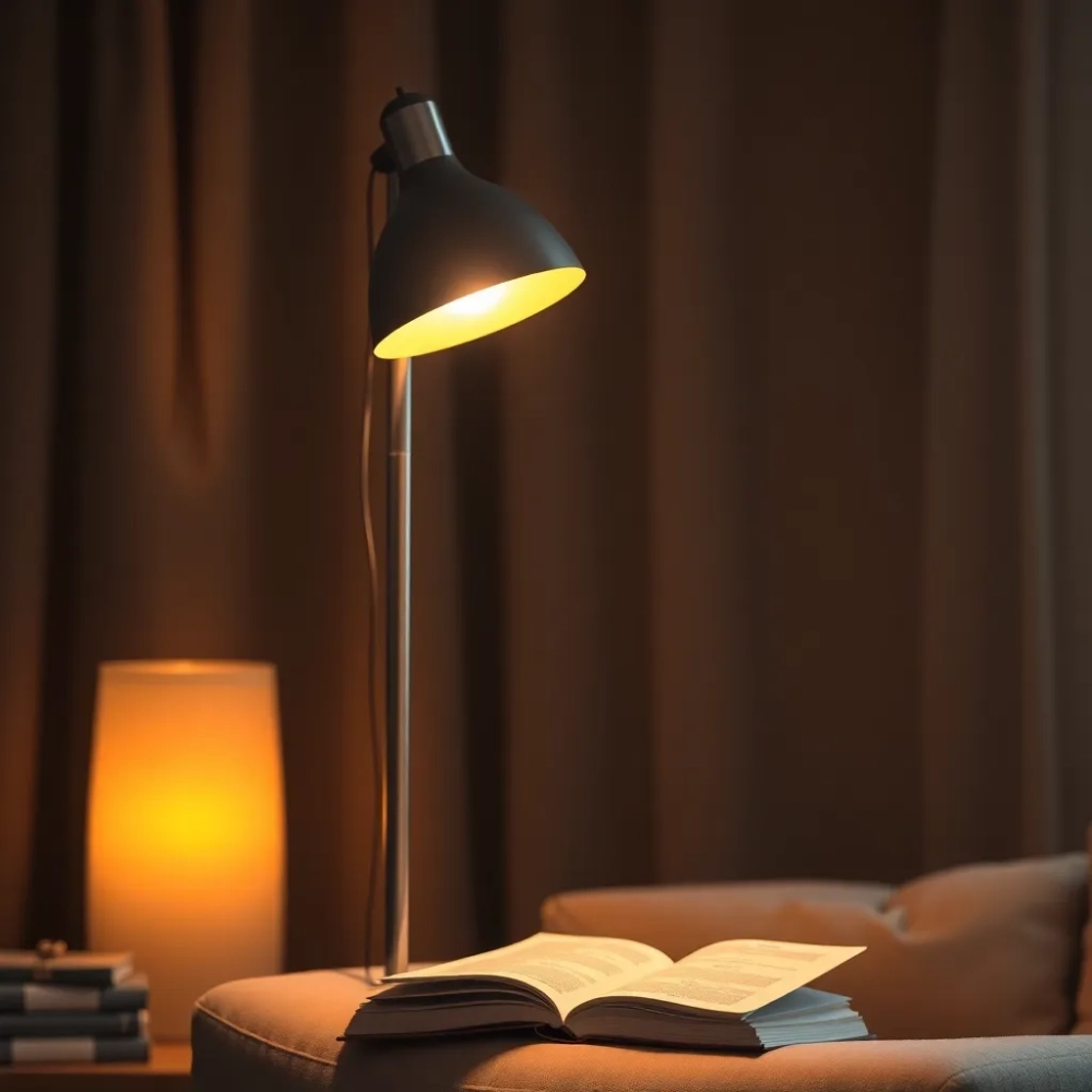 Lampa podłogowa z lampką do czytania