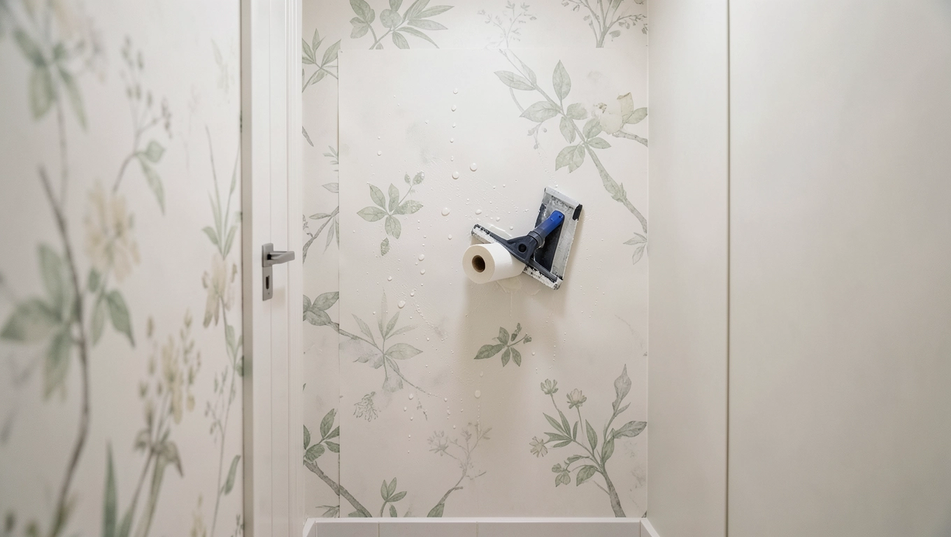 Łatwy montaż fototapety we wąskim przedpokoju