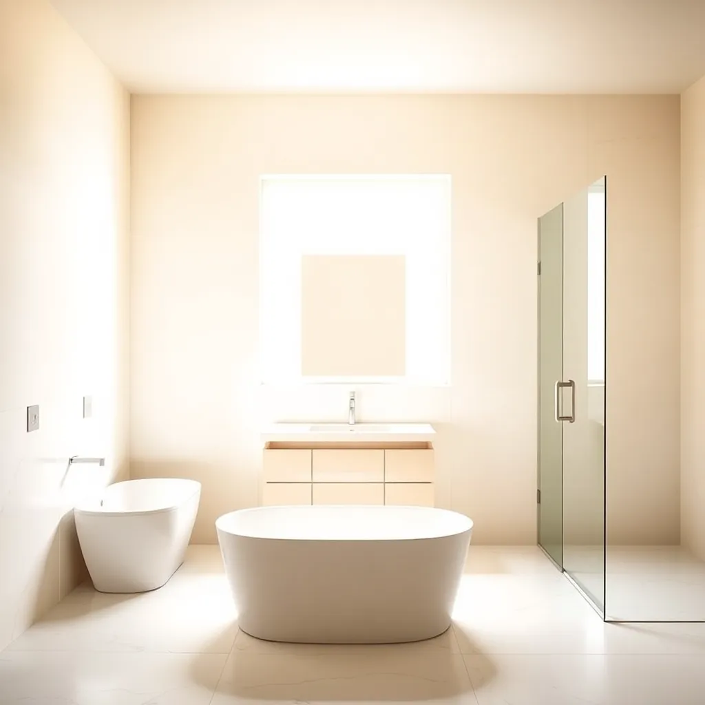 Łazienka z oknem na wprost drzwi