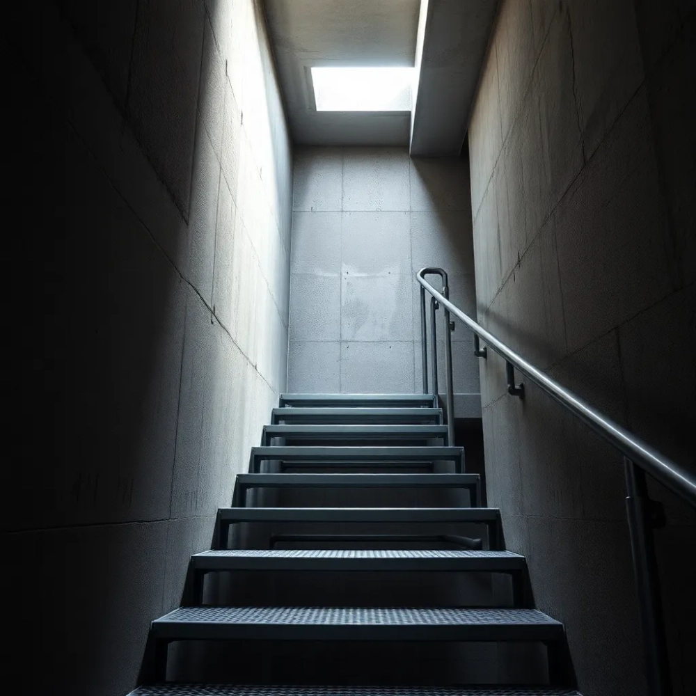 Metalowe schody do piwnicy