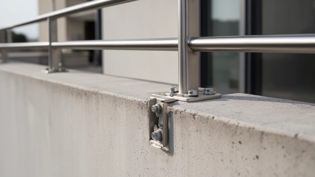 mocowanie balustrady do czoła balkonu