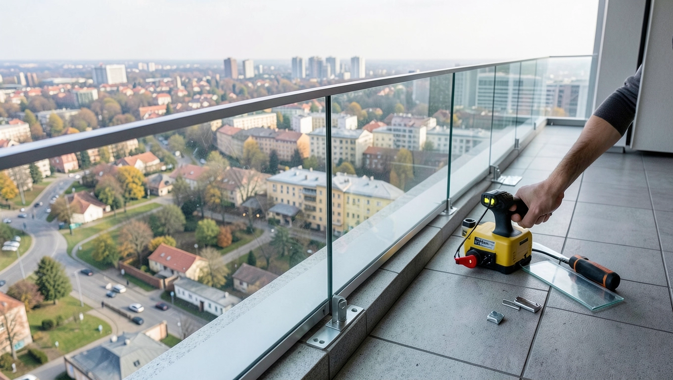 Montaż balustrad szklanych zewnętrznych Poznań