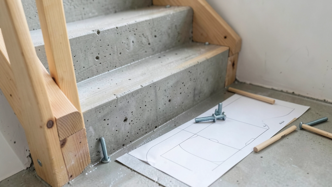 Montaż drewnianej poręczy schodowej