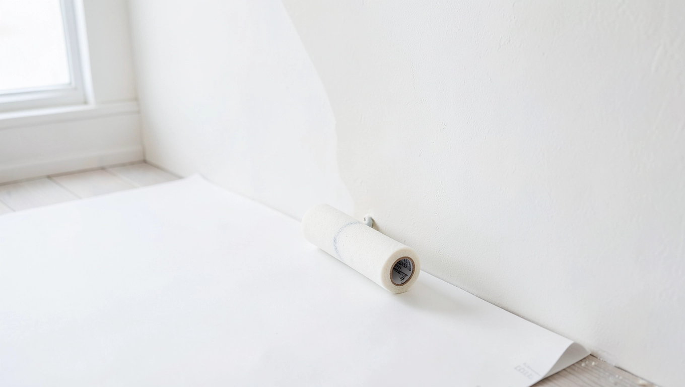 Montaż fototapety na skosie