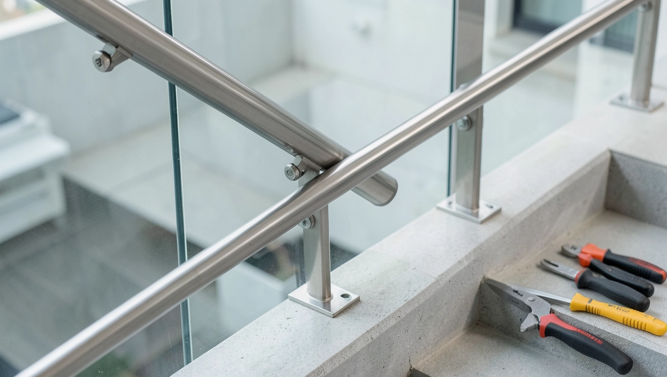 Montaż poręczy ze stali nierdzewnej