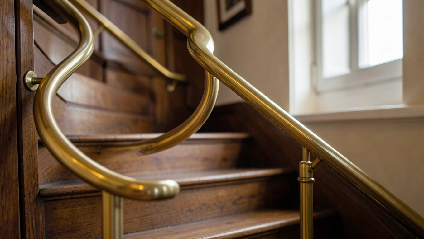 Mosiężne balustrady gięte na schody