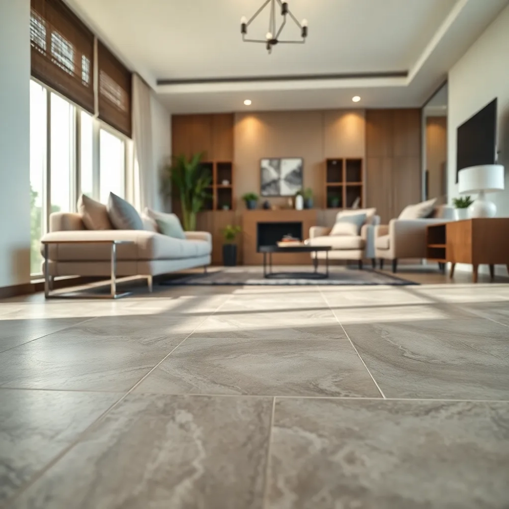 Nowoczesne płytki podłogowe do salonu