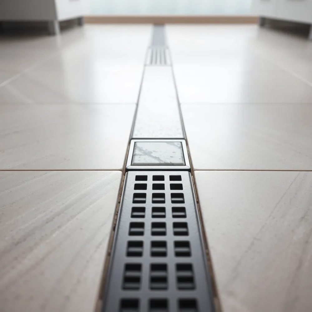 Odpływ liniowy z wklejoną płytką