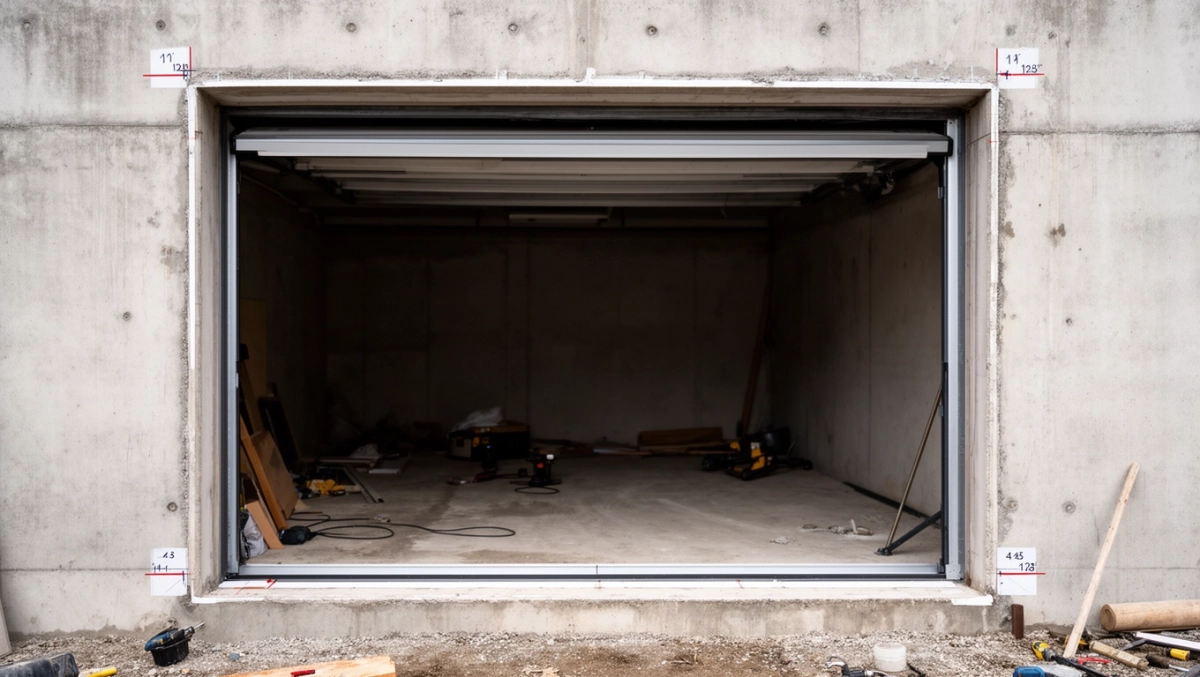 otwór pod bramę garażową