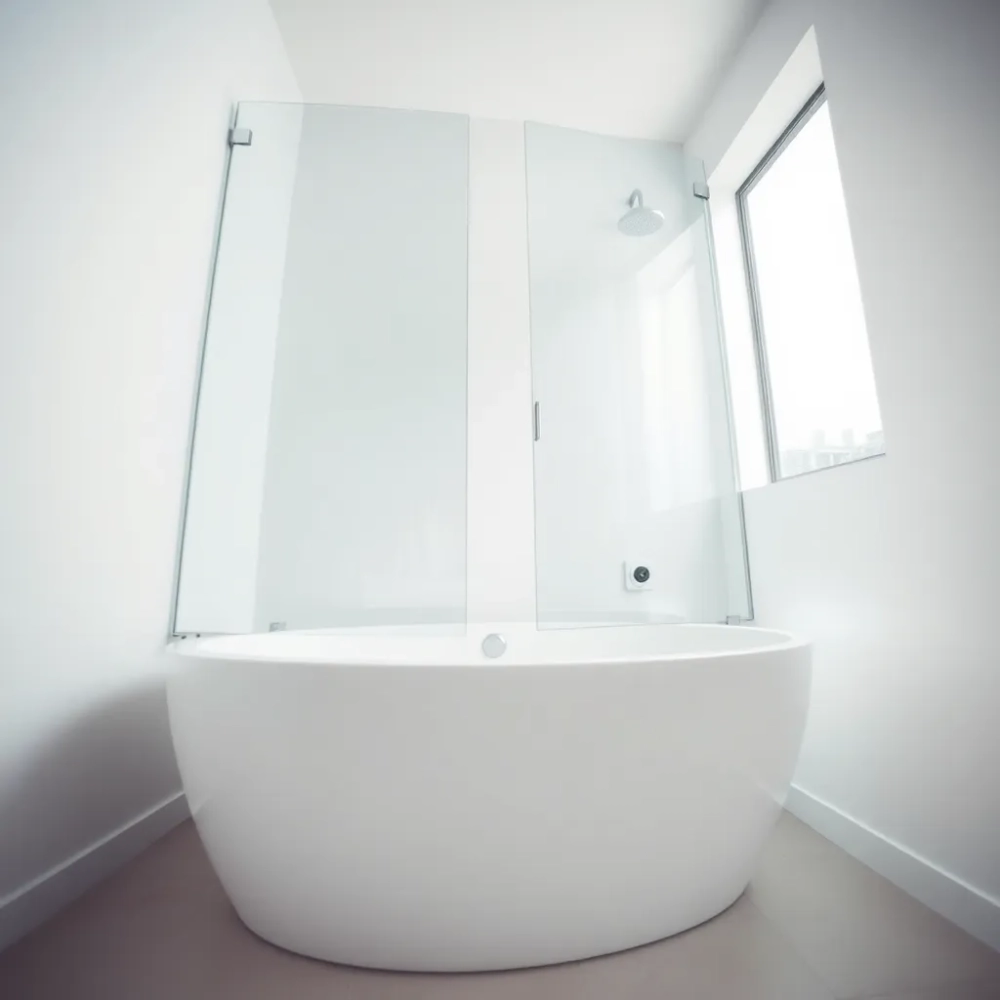 Płytka wanna z parawanem