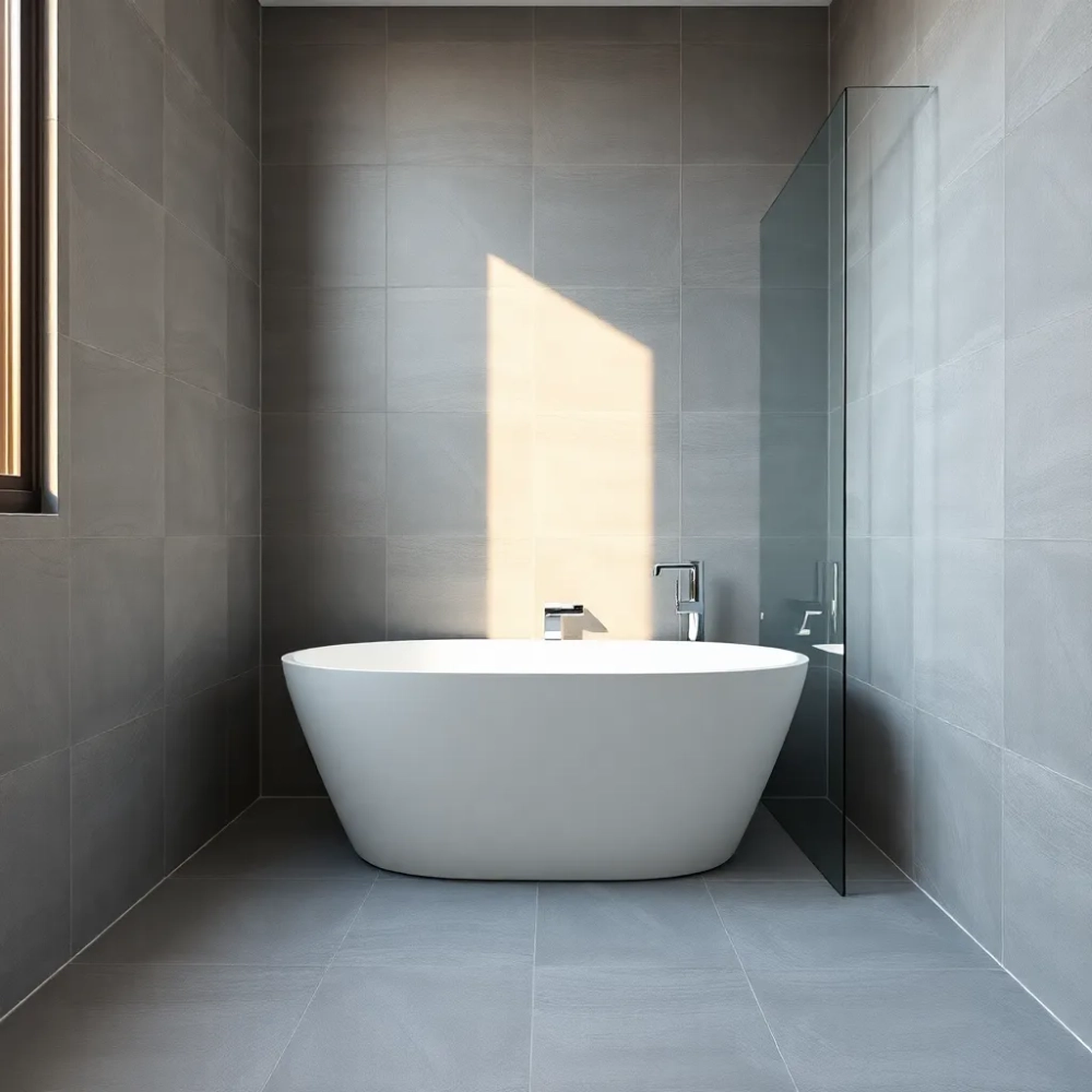 Płytki bez fugi w łazience